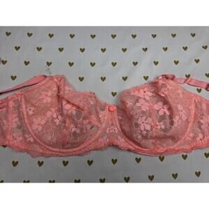 Victoria's Secret Coral Pink Lace Underwire Bra